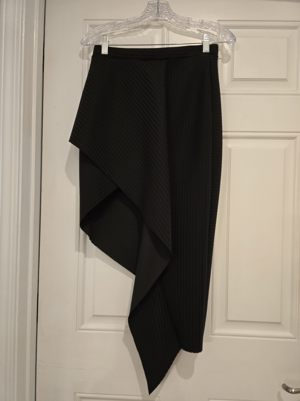 ASOS Black Asymmetrical Draped Midi Skirt